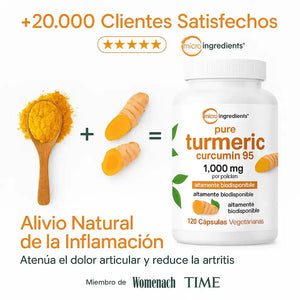 Turmeric Curcumin 95%: El antiinflamatorio mas potente + dile adios a los dolores 250Q + ENVIO GRATIS