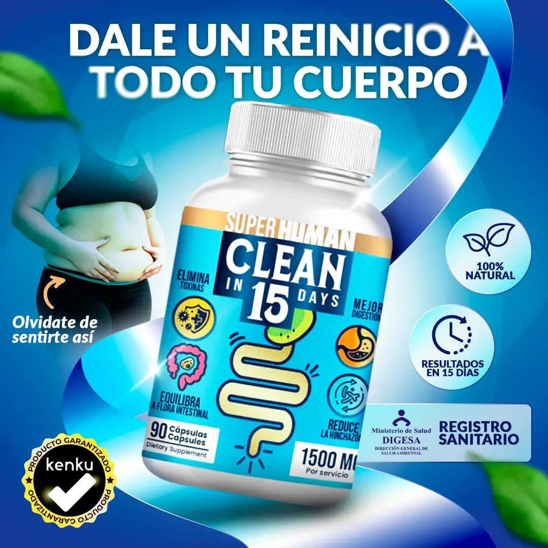 Clean15™ Detox y Limpieza Estomacal en 15 Días – ¡SUPER OFERTA ANTES 259 HOY 179 CON ENVÍO GRATIS  🚚💥